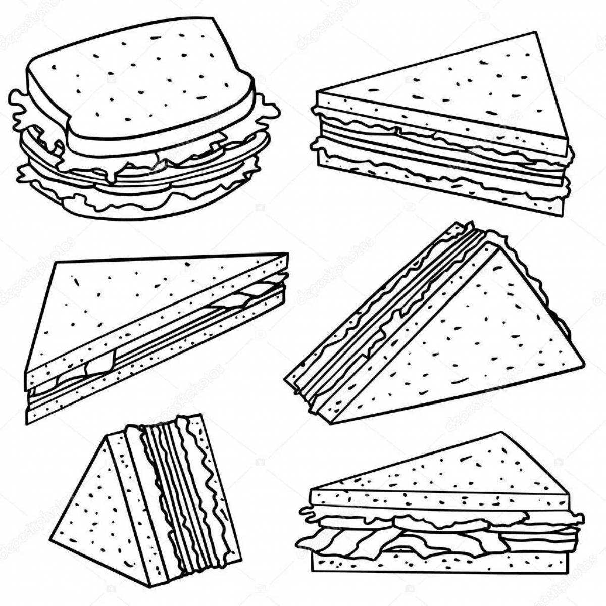 Innovative sandwich coloring book for kids