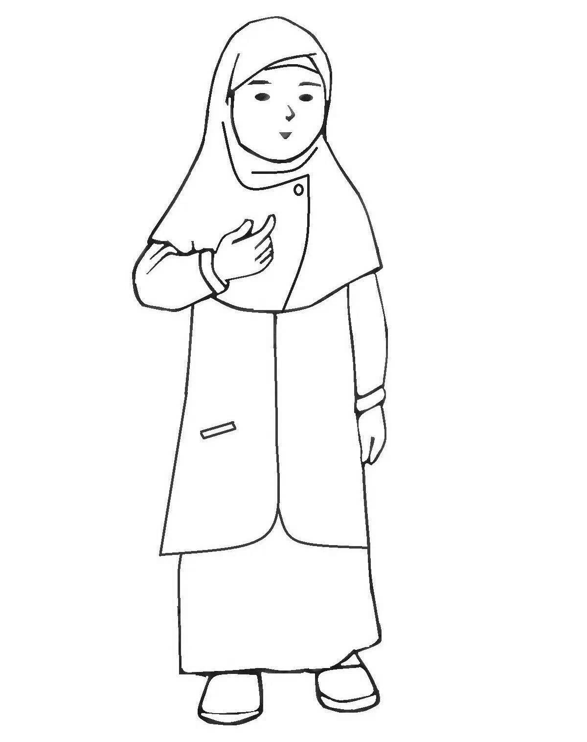 Fun coloring muslim girls