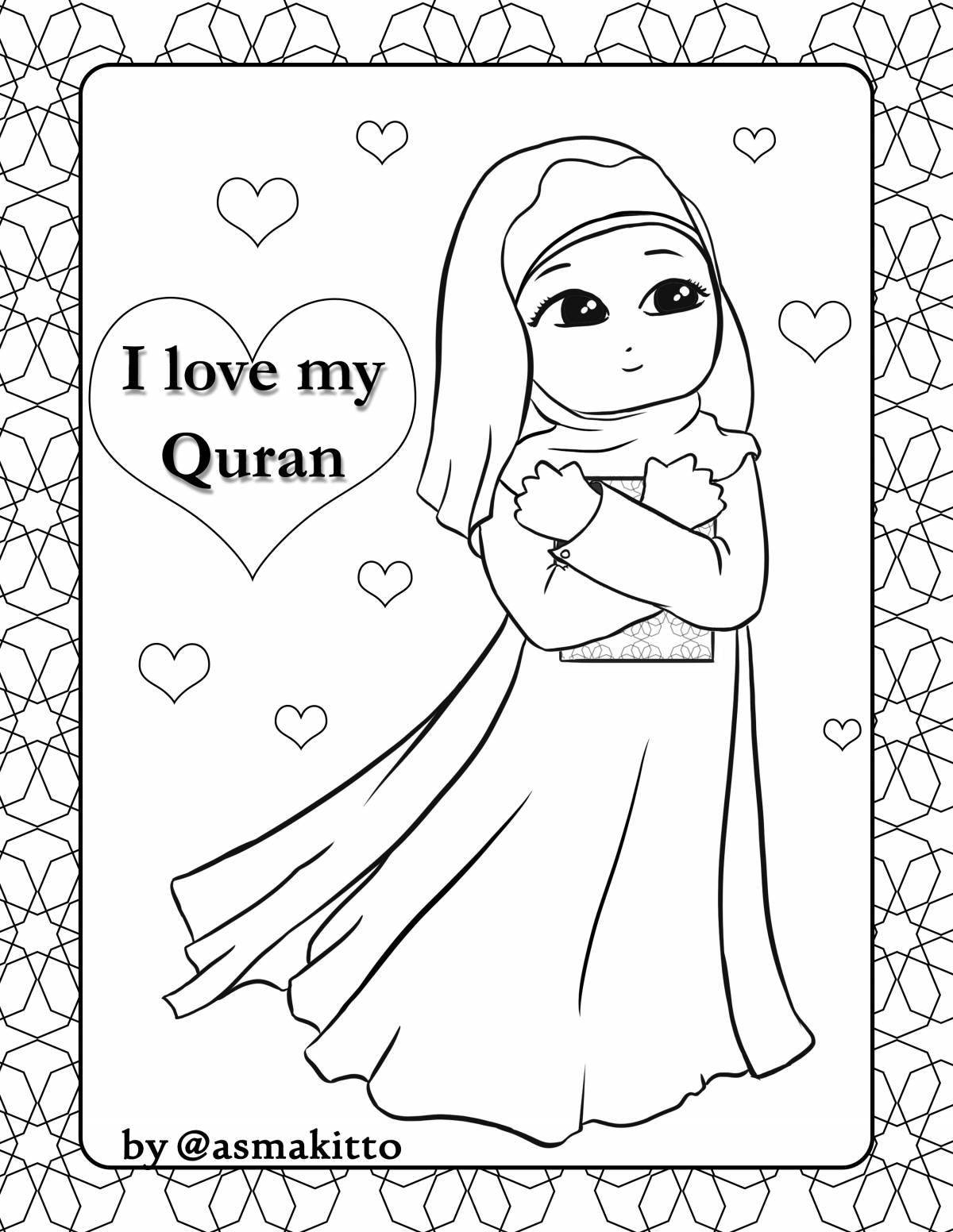 Muslim girls merciful coloring pages