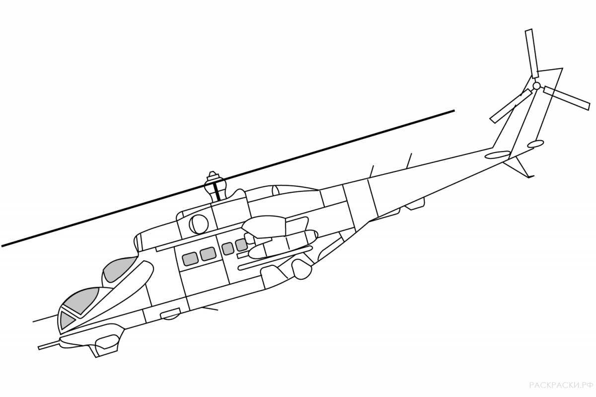 Coloring page elegant helicopter mi 26