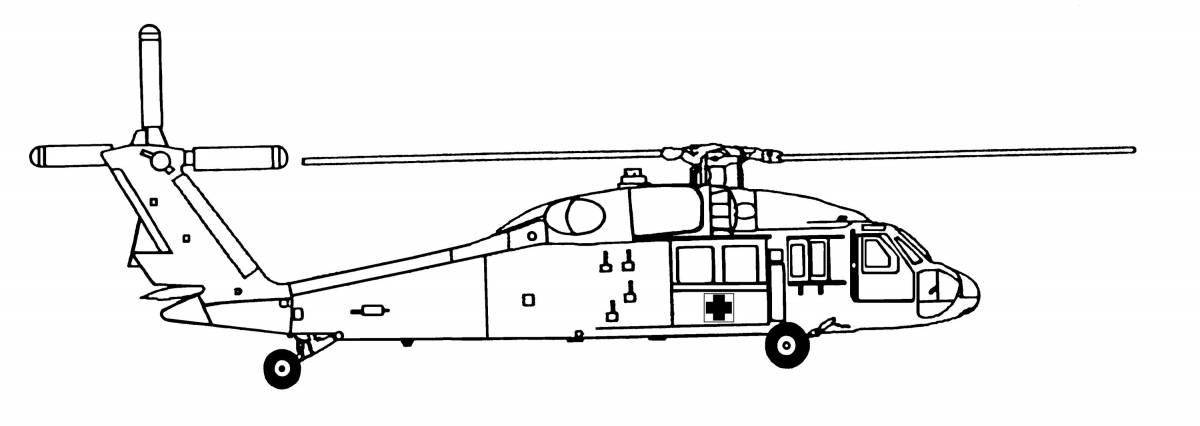 Coloring book glittering helicopter mi 26