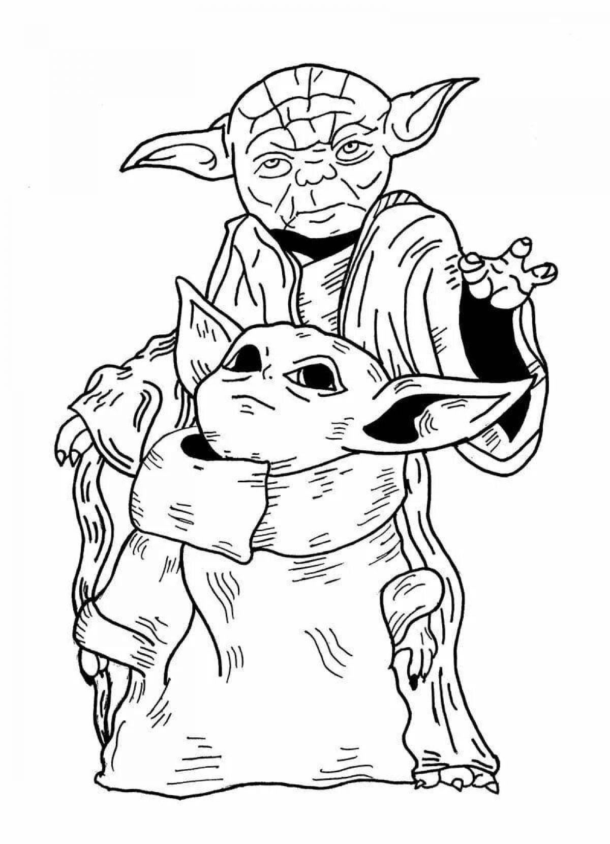 Yoda's bright coloring page