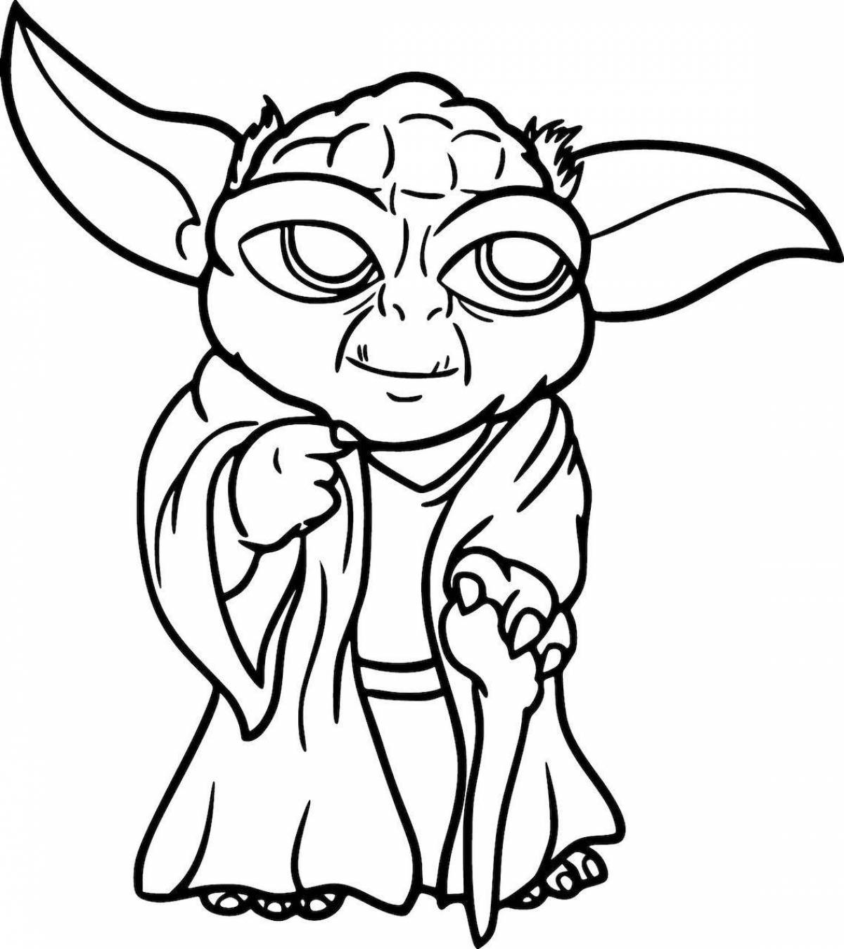 Prominent Yoda coloring page