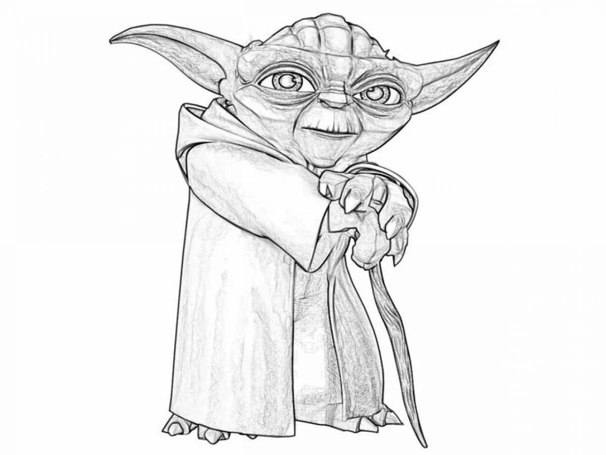 Yoda fairy coloring page