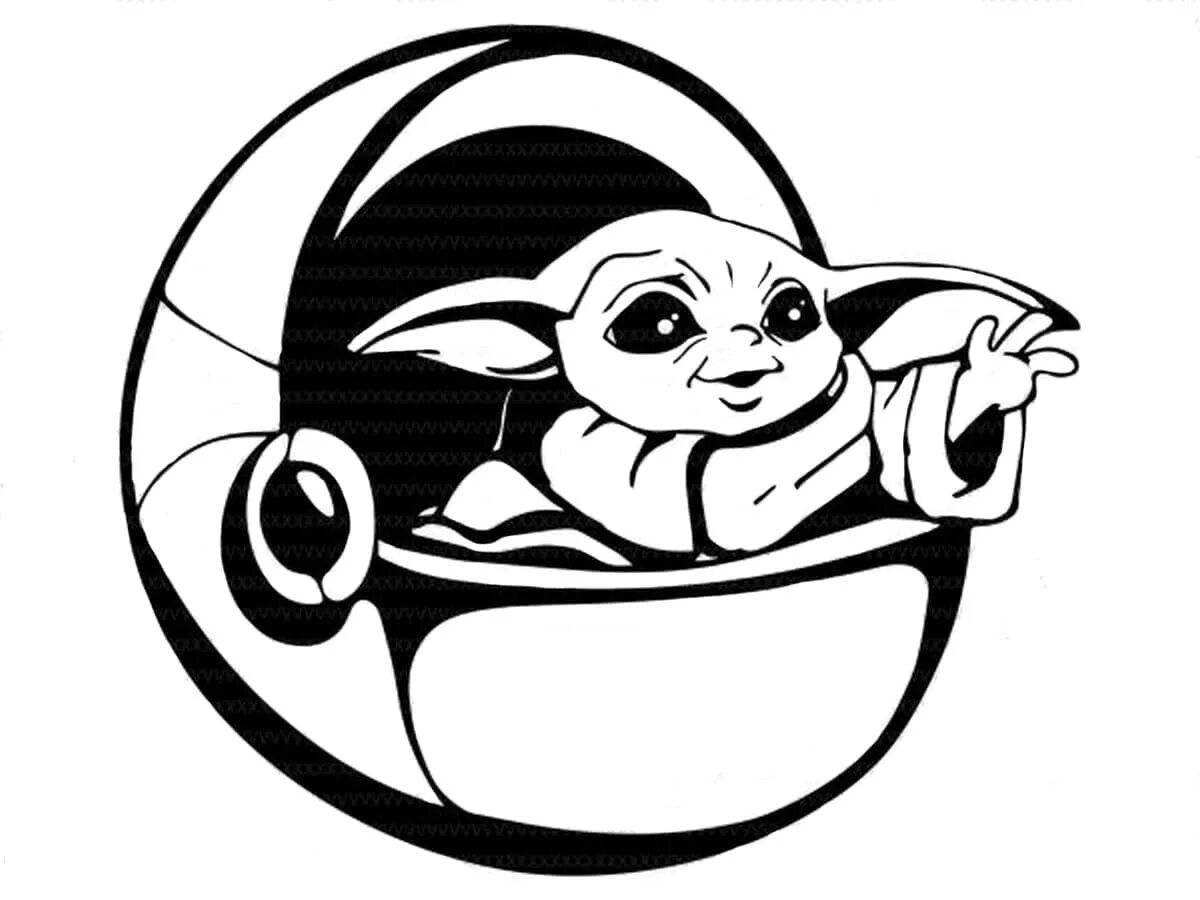 Yoda's shiny coloring page