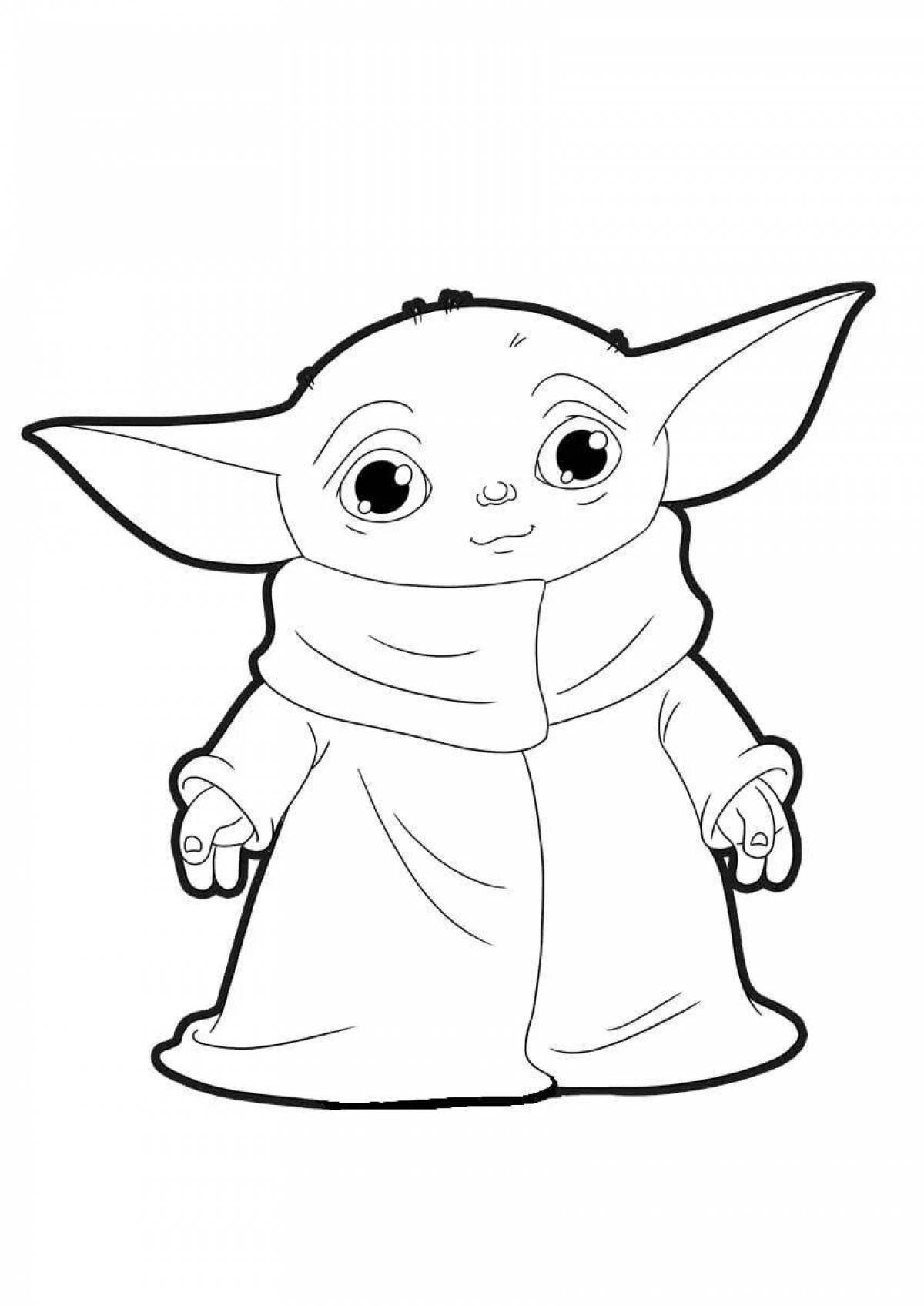 Yoda's brilliantly shaded coloring page