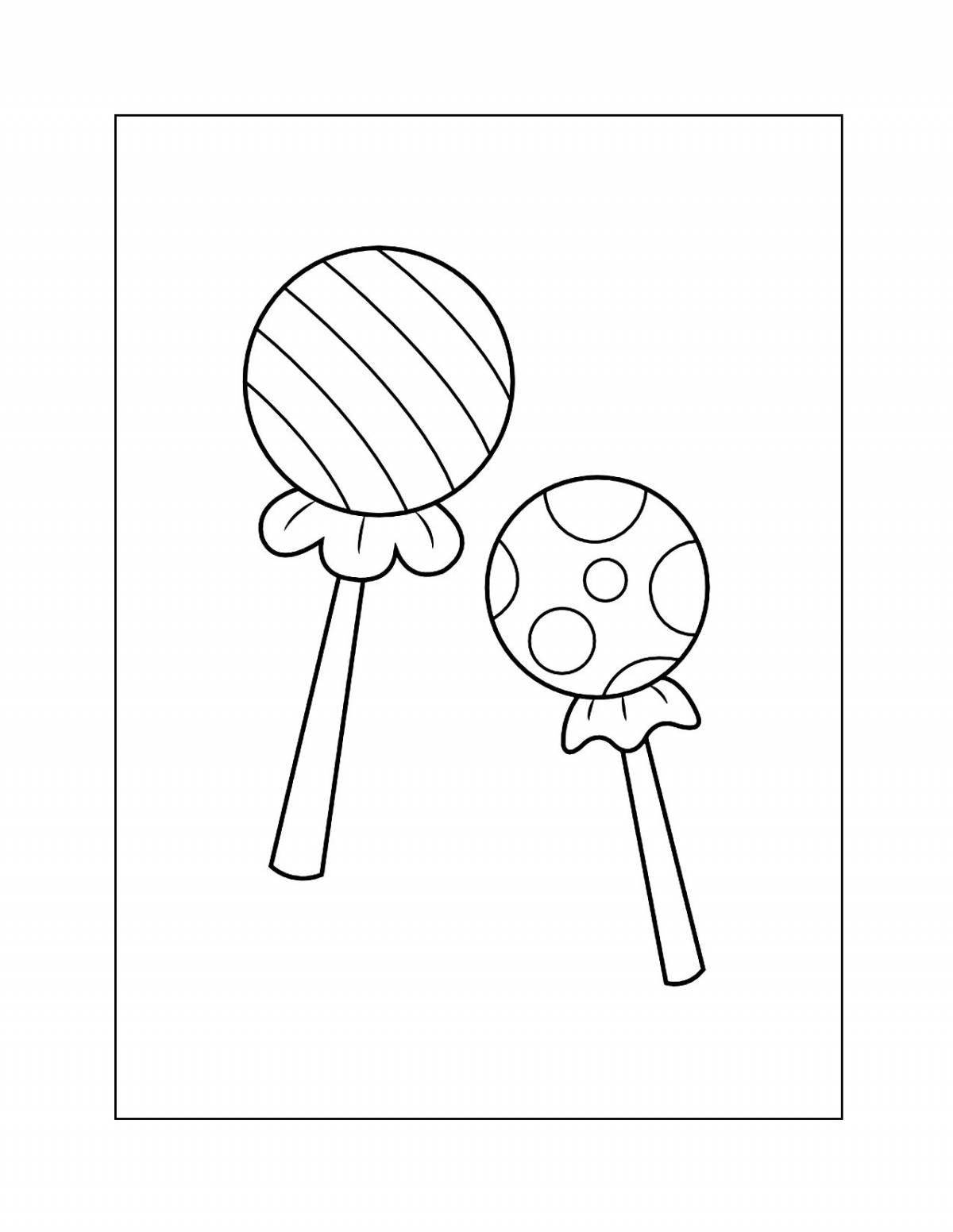 Adorable candy coloring book for kids