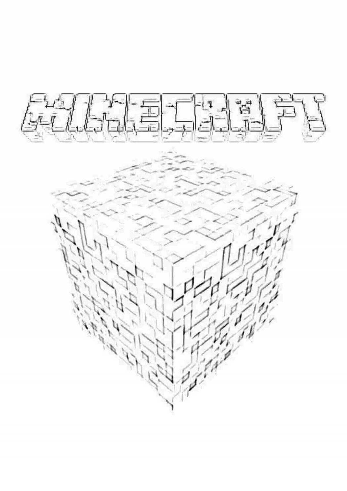 Minecraft diamond block fun coloring page