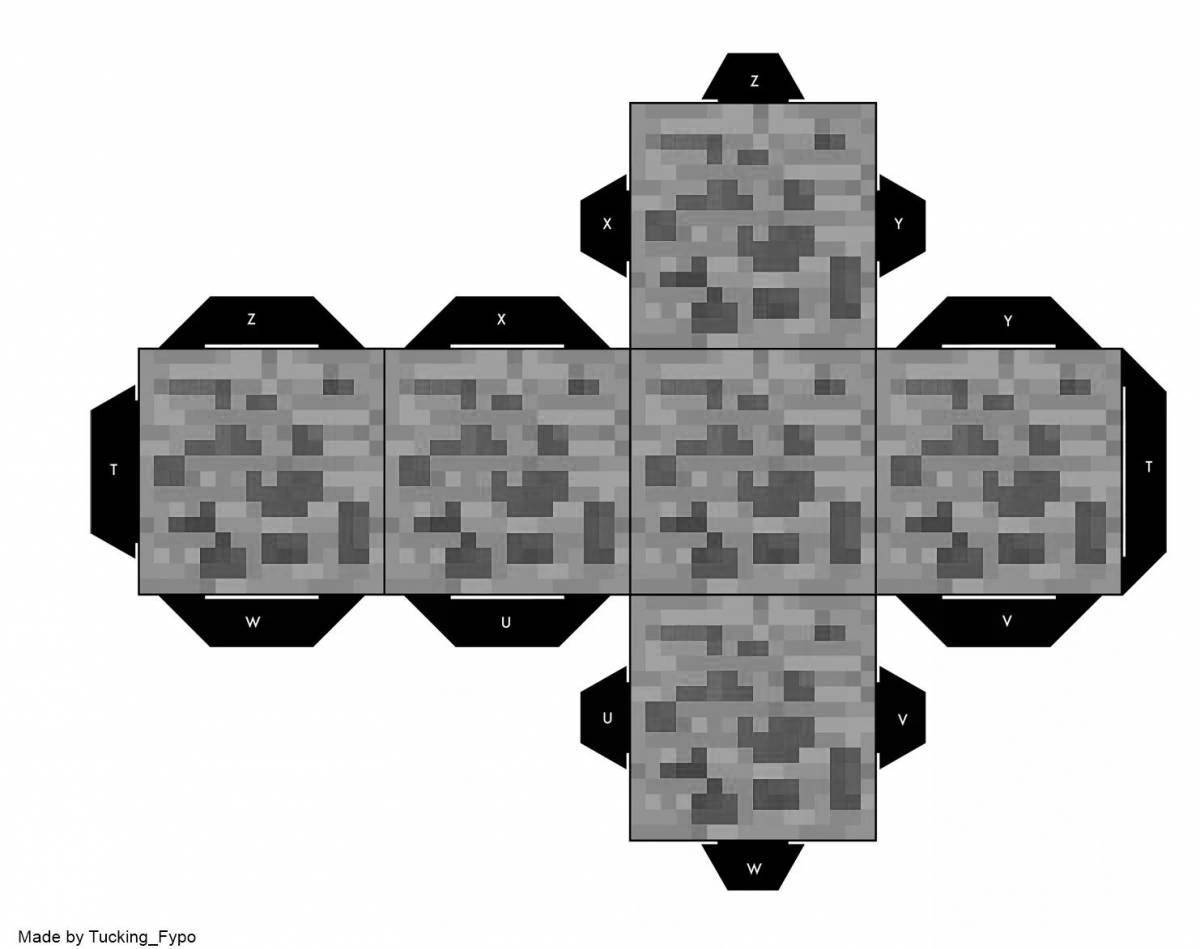Sparkly minecraft diamond block coloring page