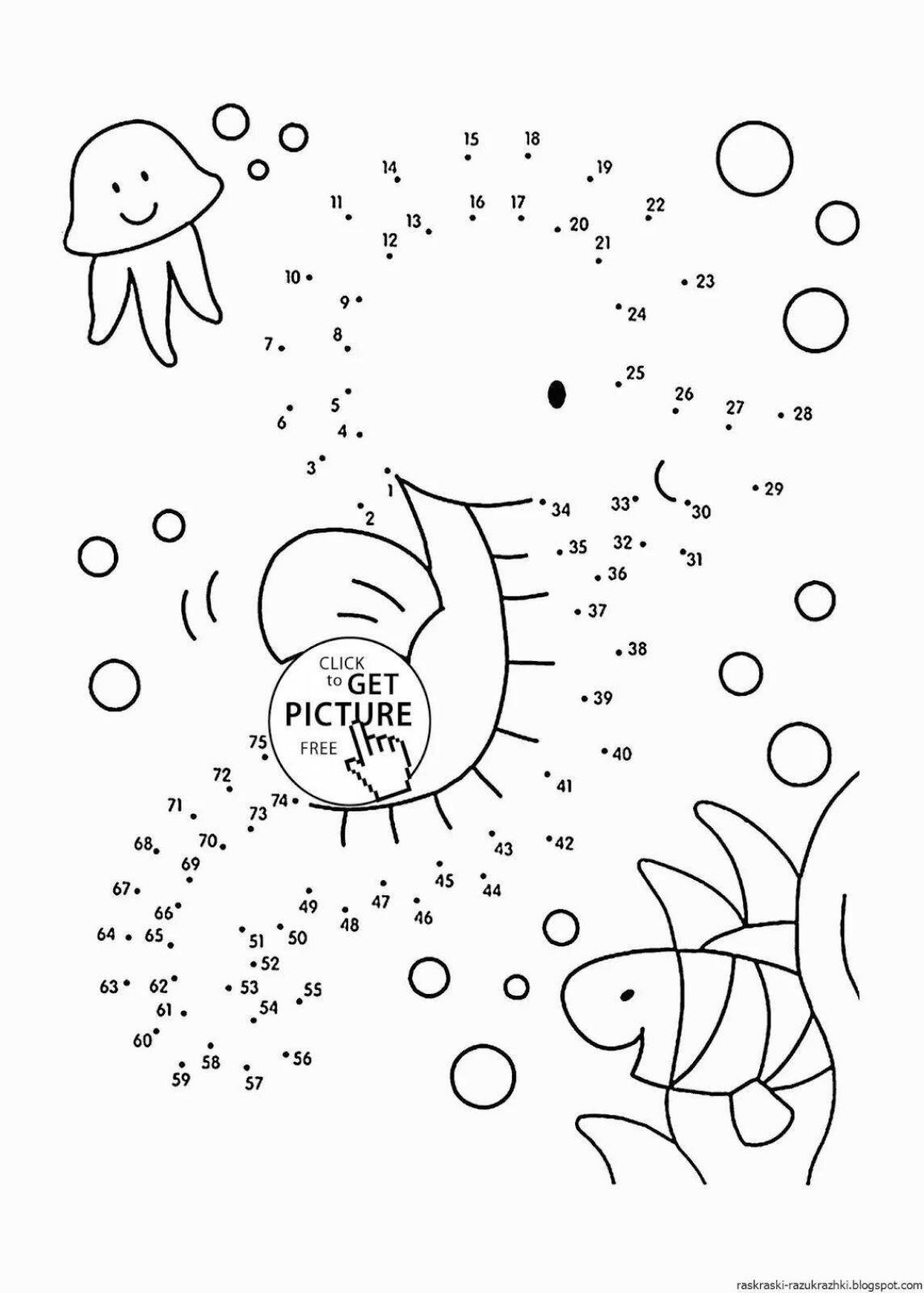 Coloring page connect by numbers