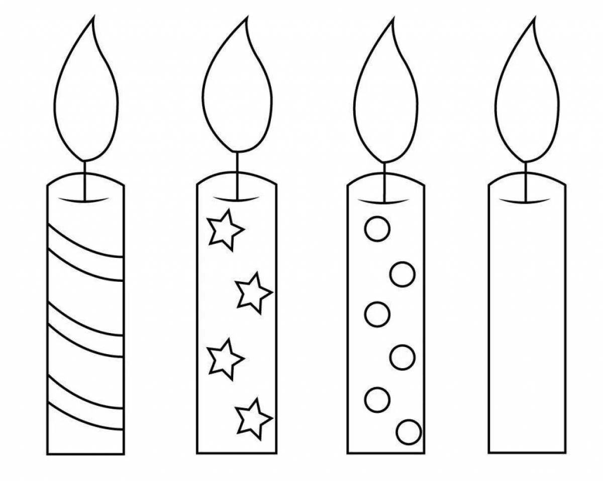 Exciting candle coloring for kids
