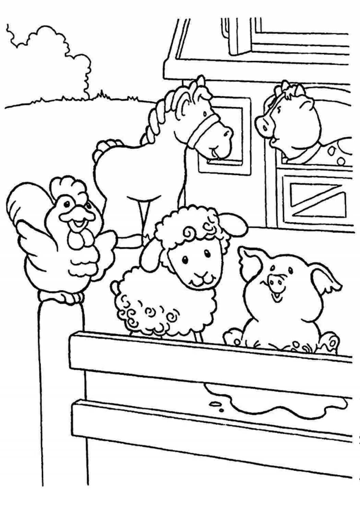 Living farm coloring book for kids