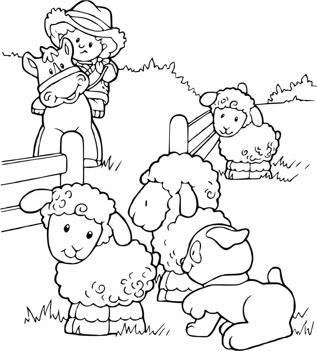 Attractive farm coloring book for kids