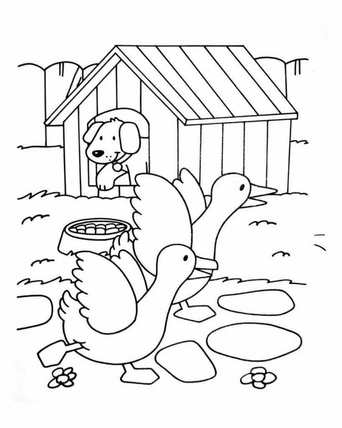 Inspirational farm coloring book for kids
