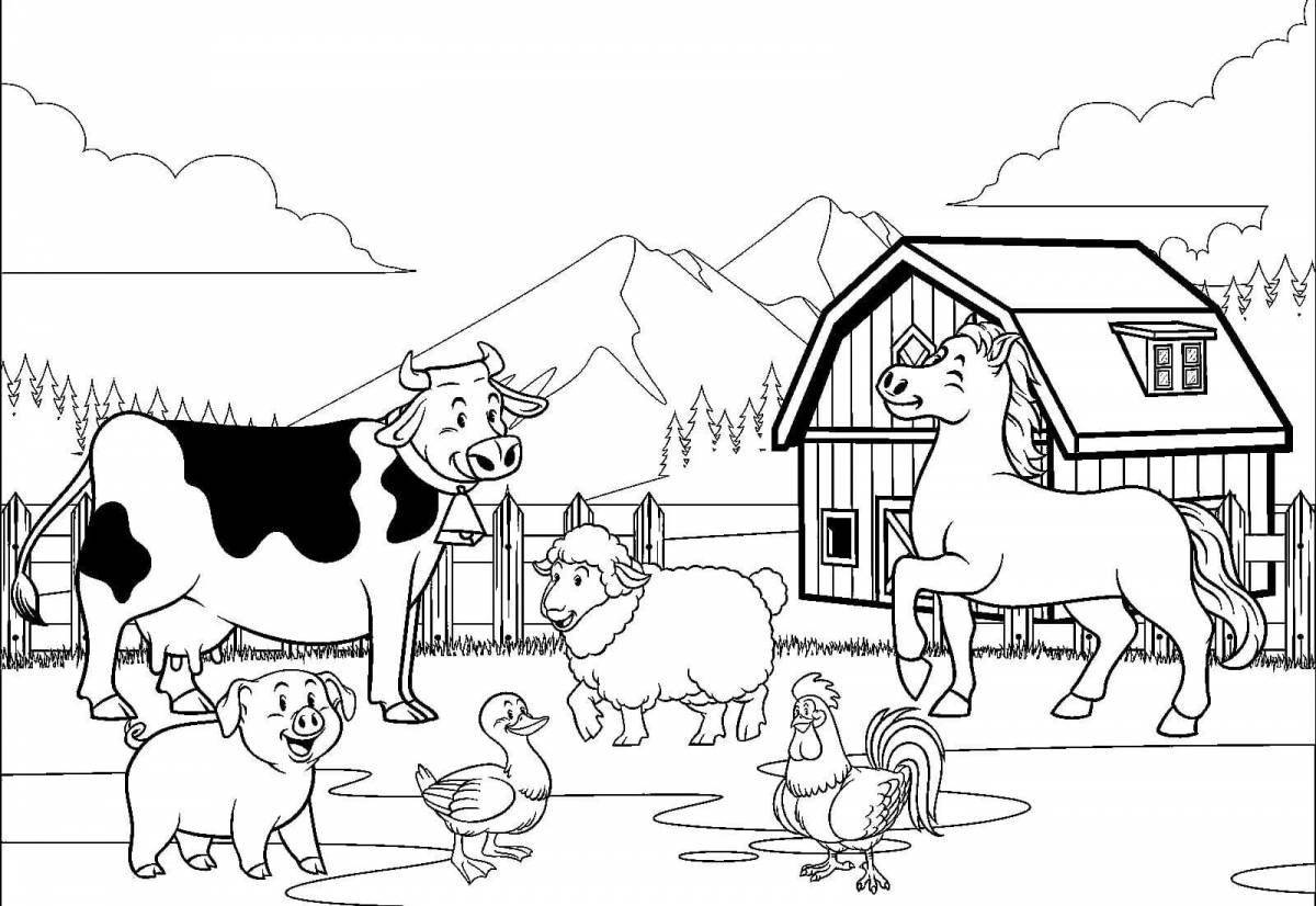 Fascinating farm coloring book for kids