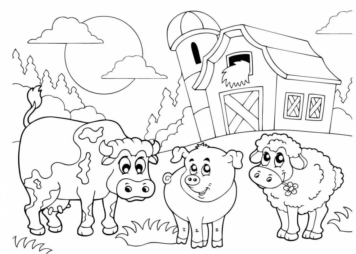 Great farm coloring book for kids