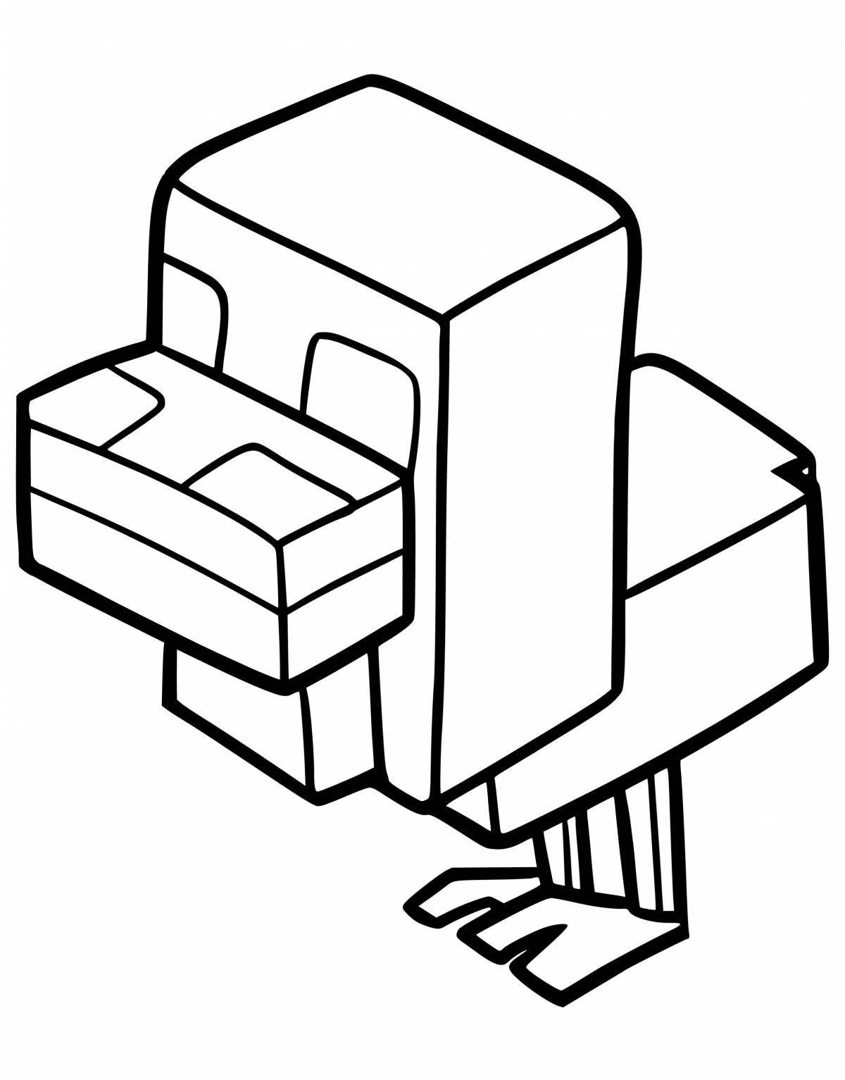 Attractive minecraft animal coloring page