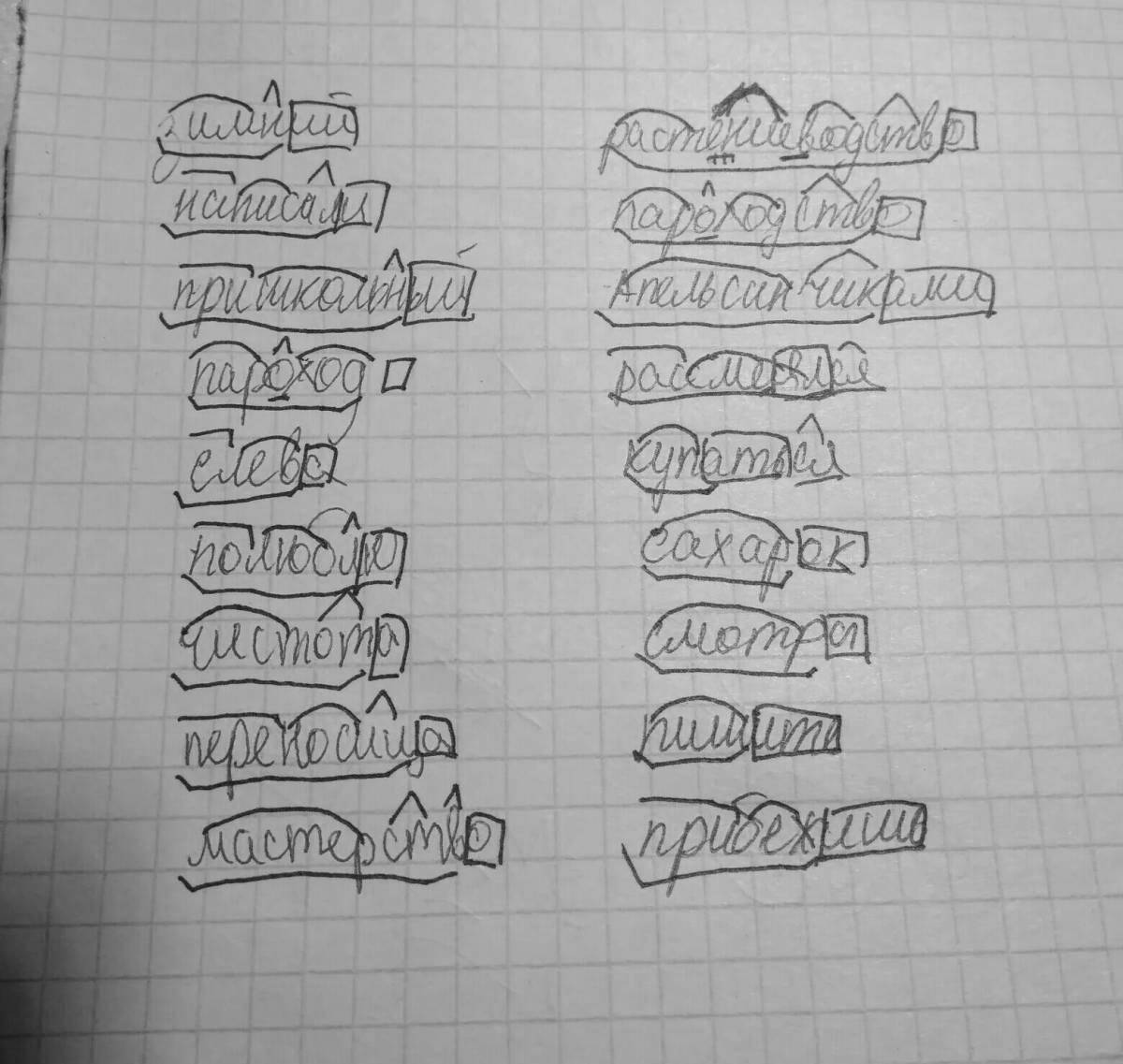 Bright composition analysis page