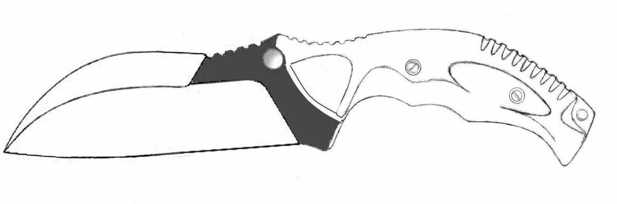 Playful cs go knife coloring page