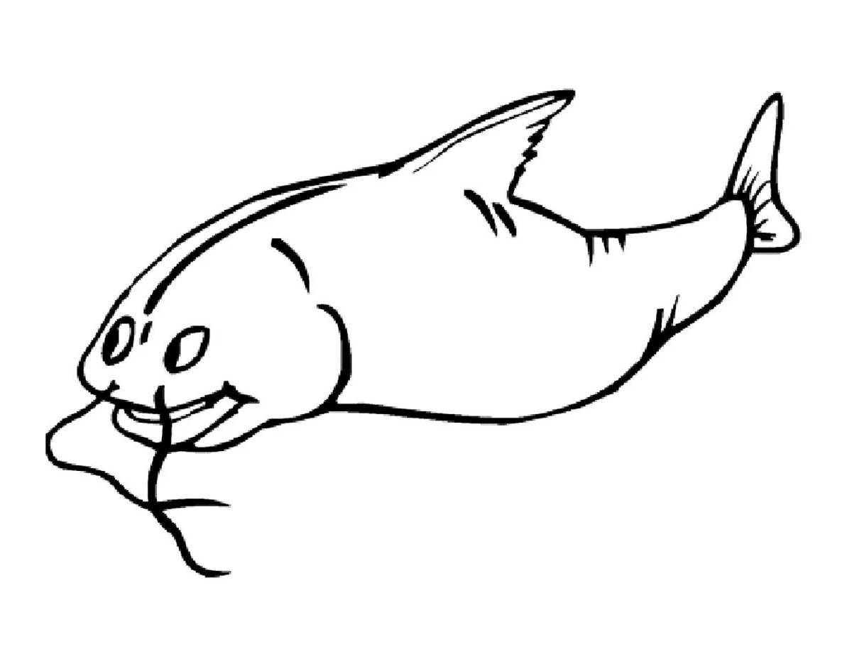 Fairytale catfish coloring book for kids