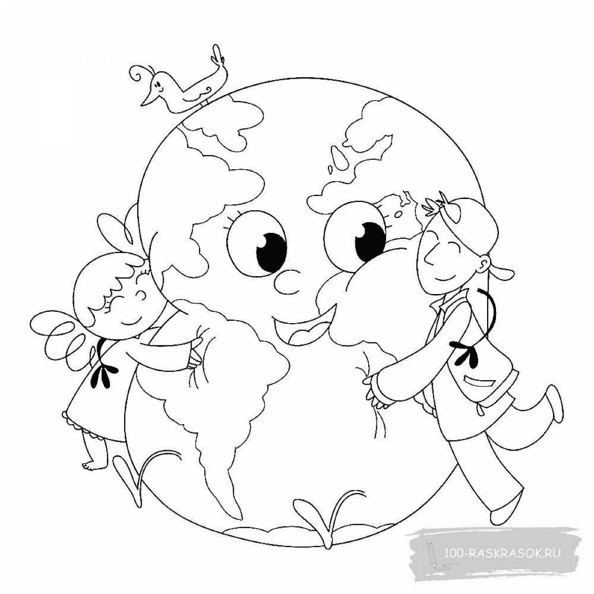 Adorable eco coloring book for kids