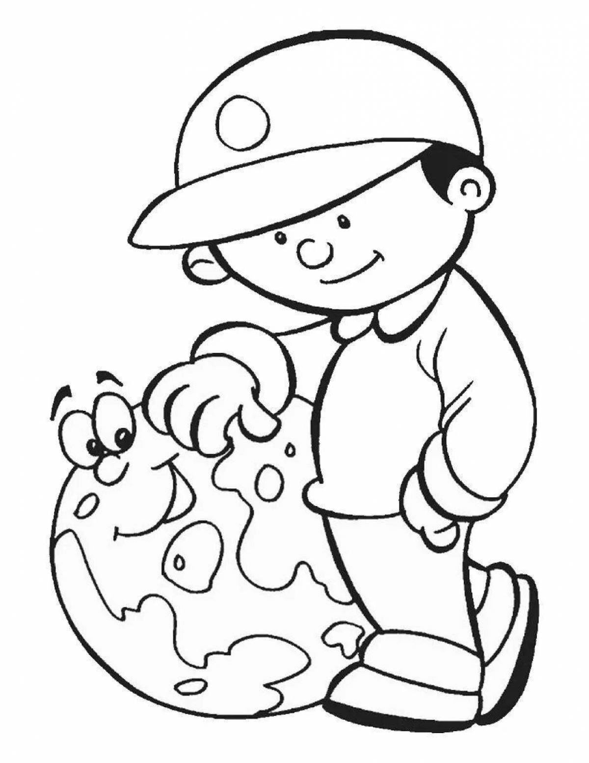 Entertaining ecological coloring book for children
