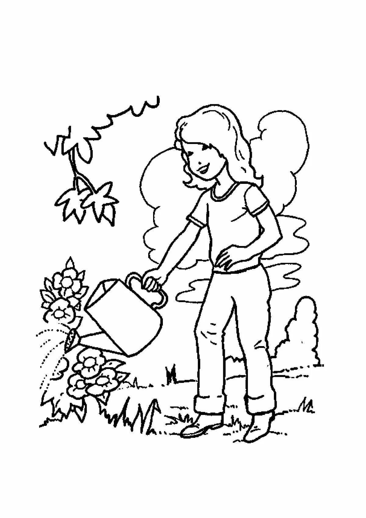 Stimulating environmental coloring book for children