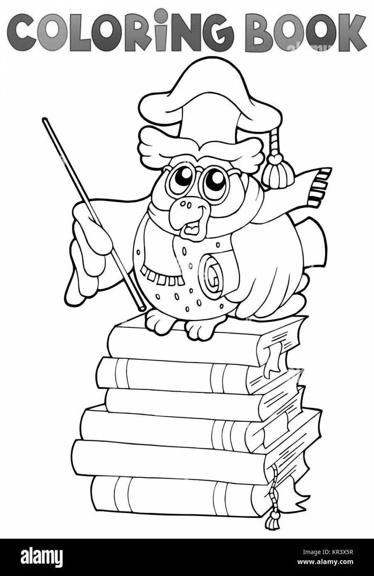 Owl with books #7