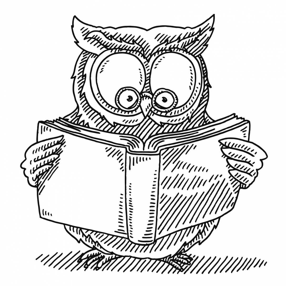 Owl with books #8