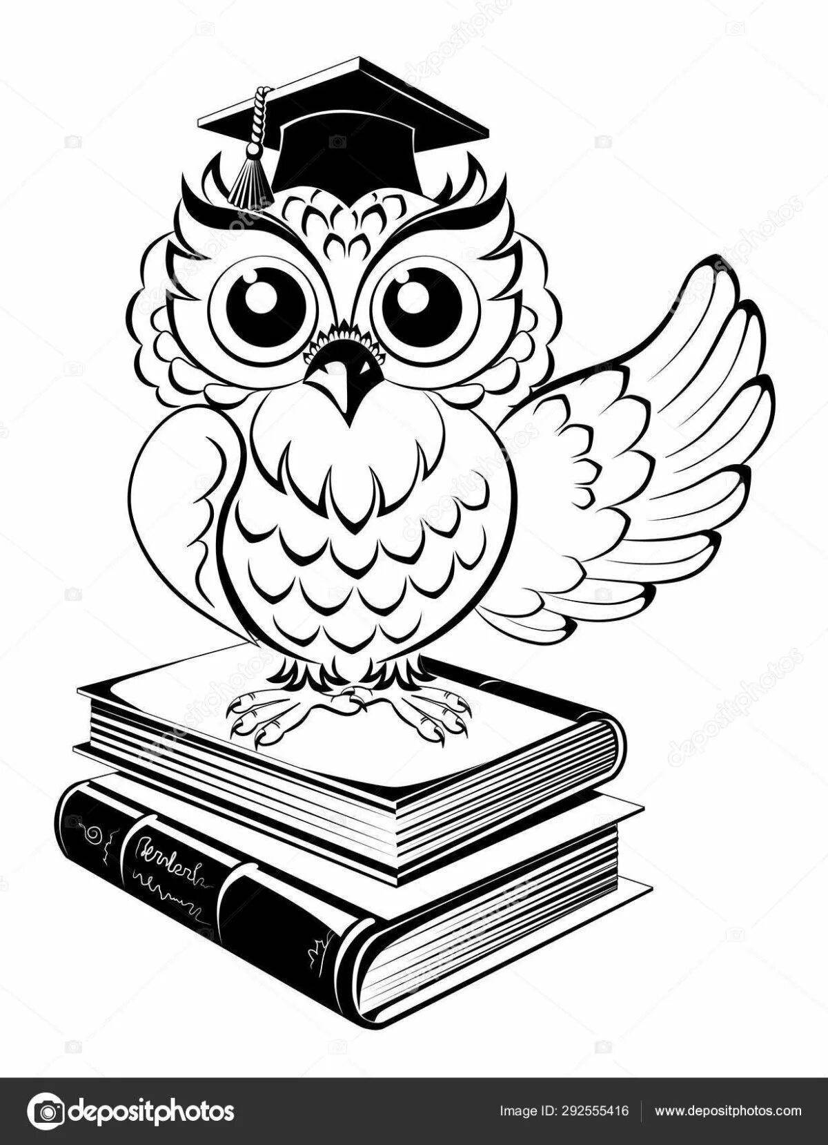 Owl with books #9