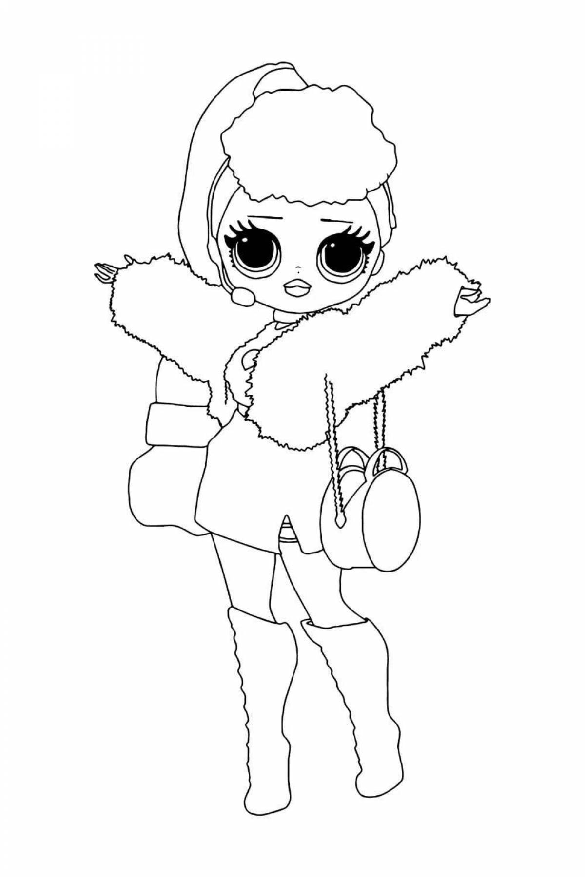 Glitzy coloring page big lol dolls