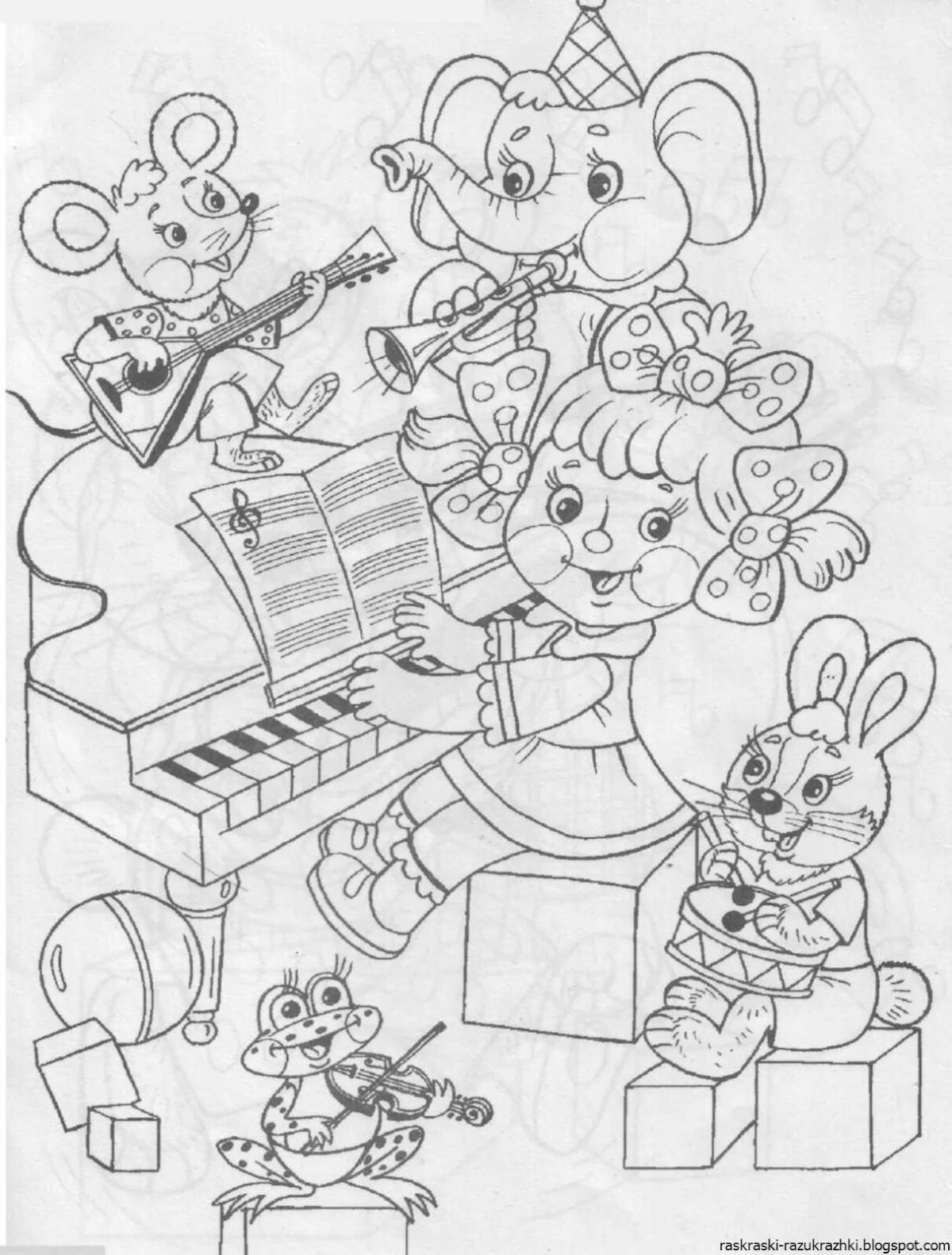 Sweet orchestra coloring book for kids