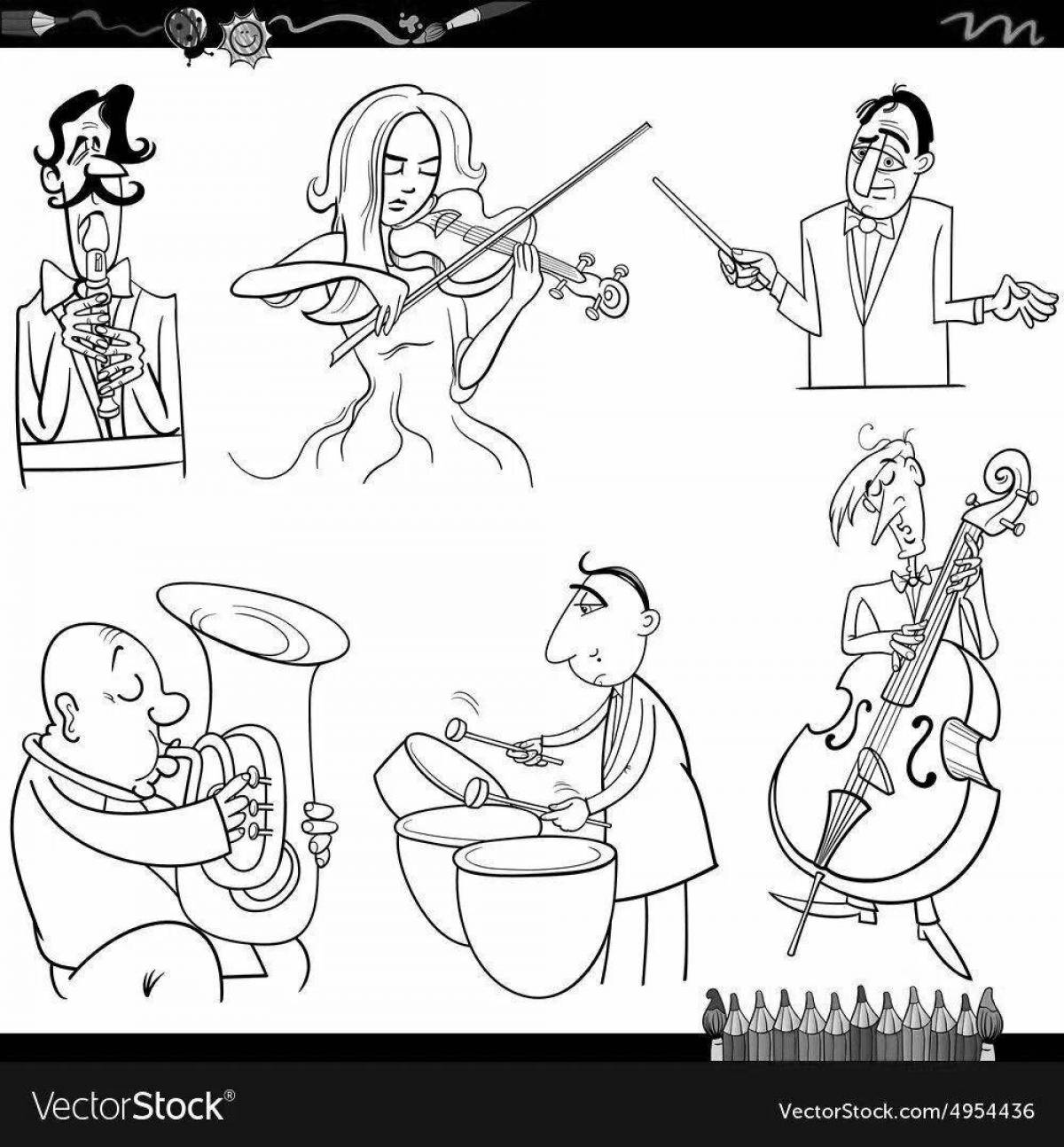 Amazing orchestra coloring for kids