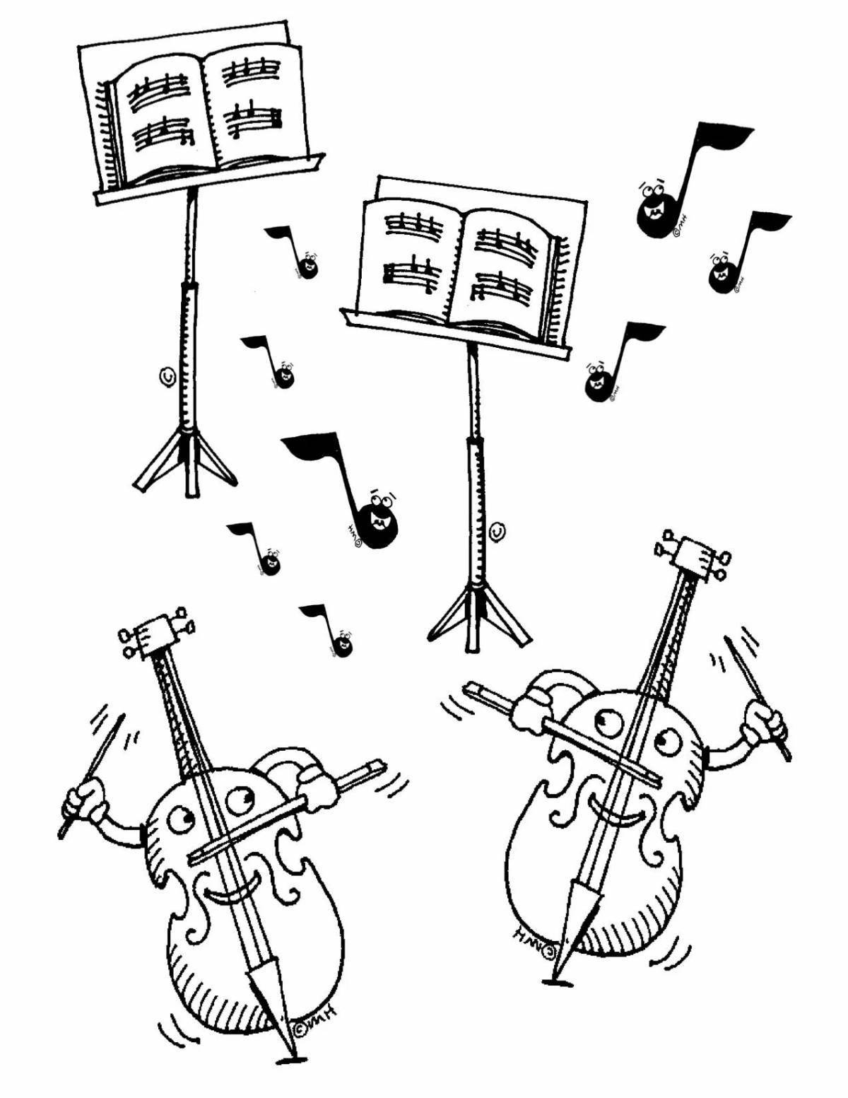Раскраска Забавный оркестр раскраски для детей