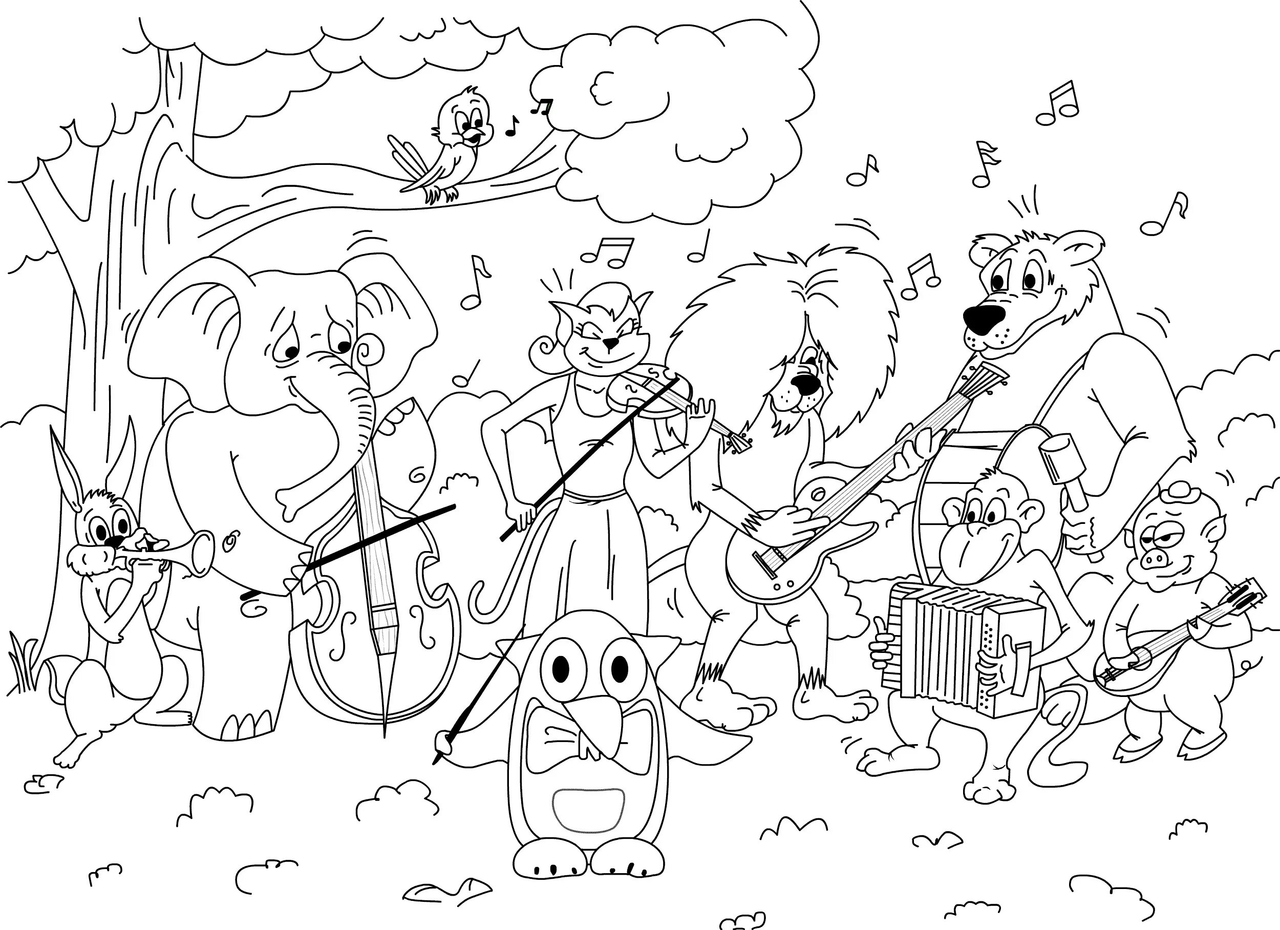 Live band coloring for kids