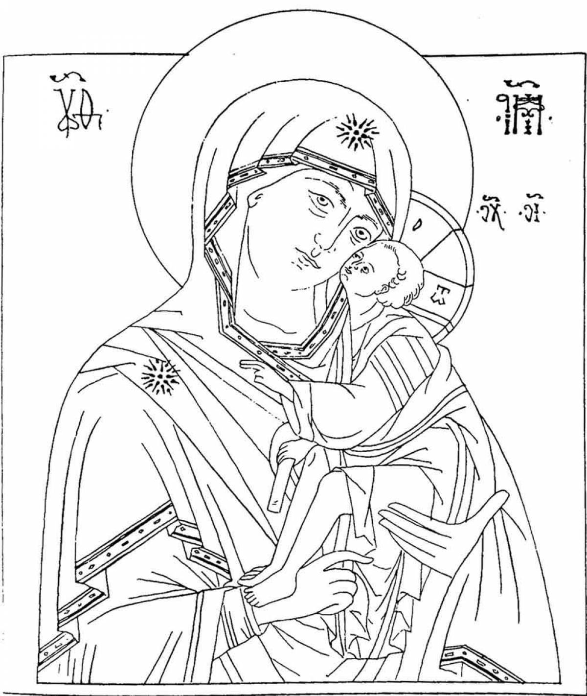 Яркая иконка-раскраска для дошкольников