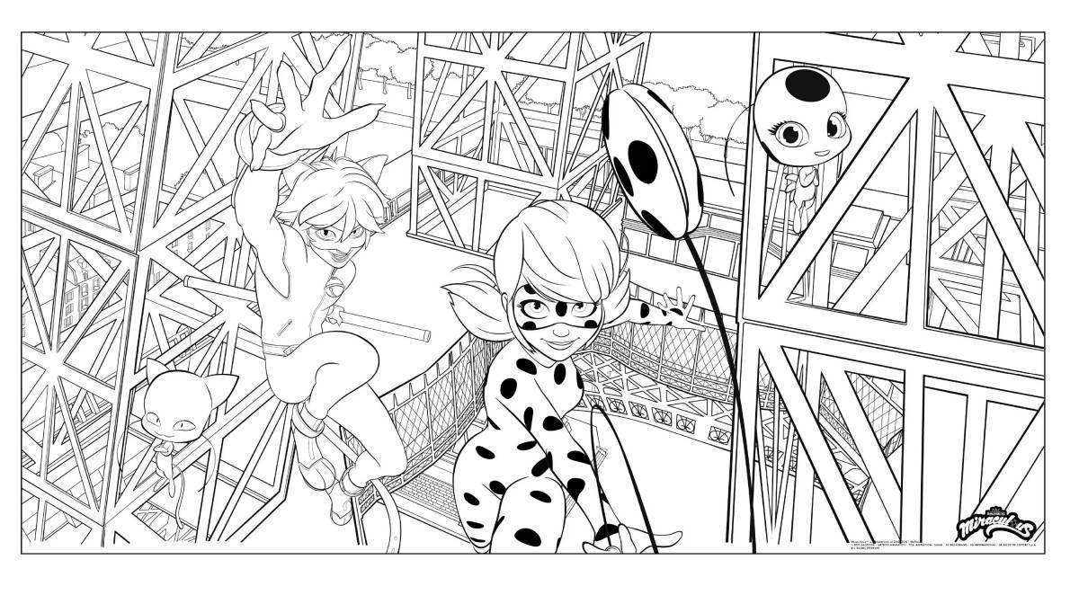 Adorable ladybug coloring page