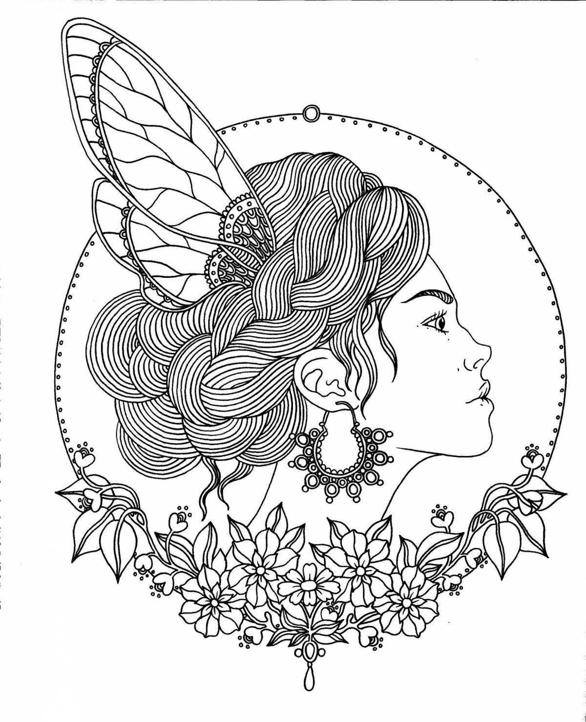 Relaxing anti-stress coloring book for women