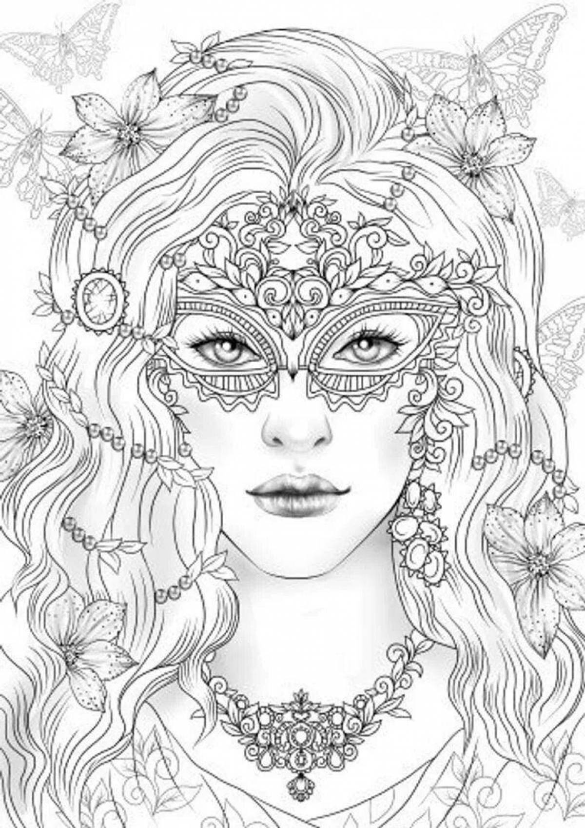 Peaceful anti-stress coloring for women