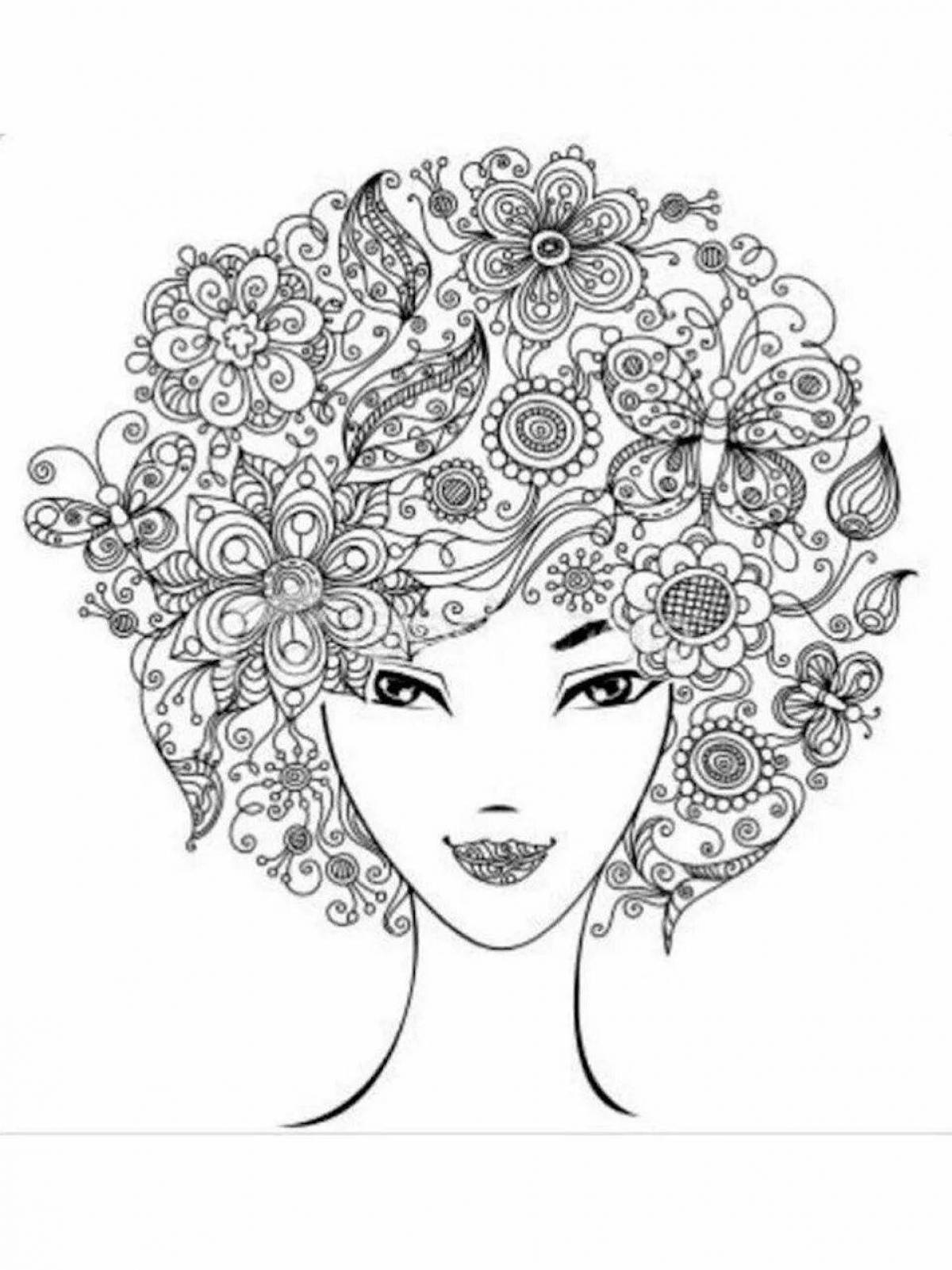 Harmonious anti-stress coloring for women