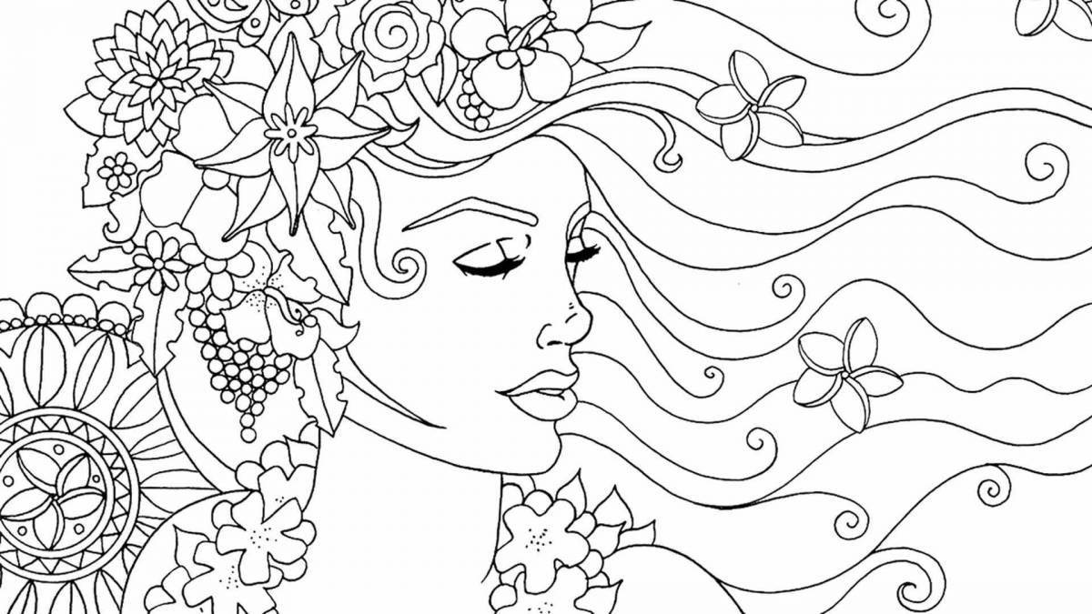 Glorious anti-stress coloring book for women