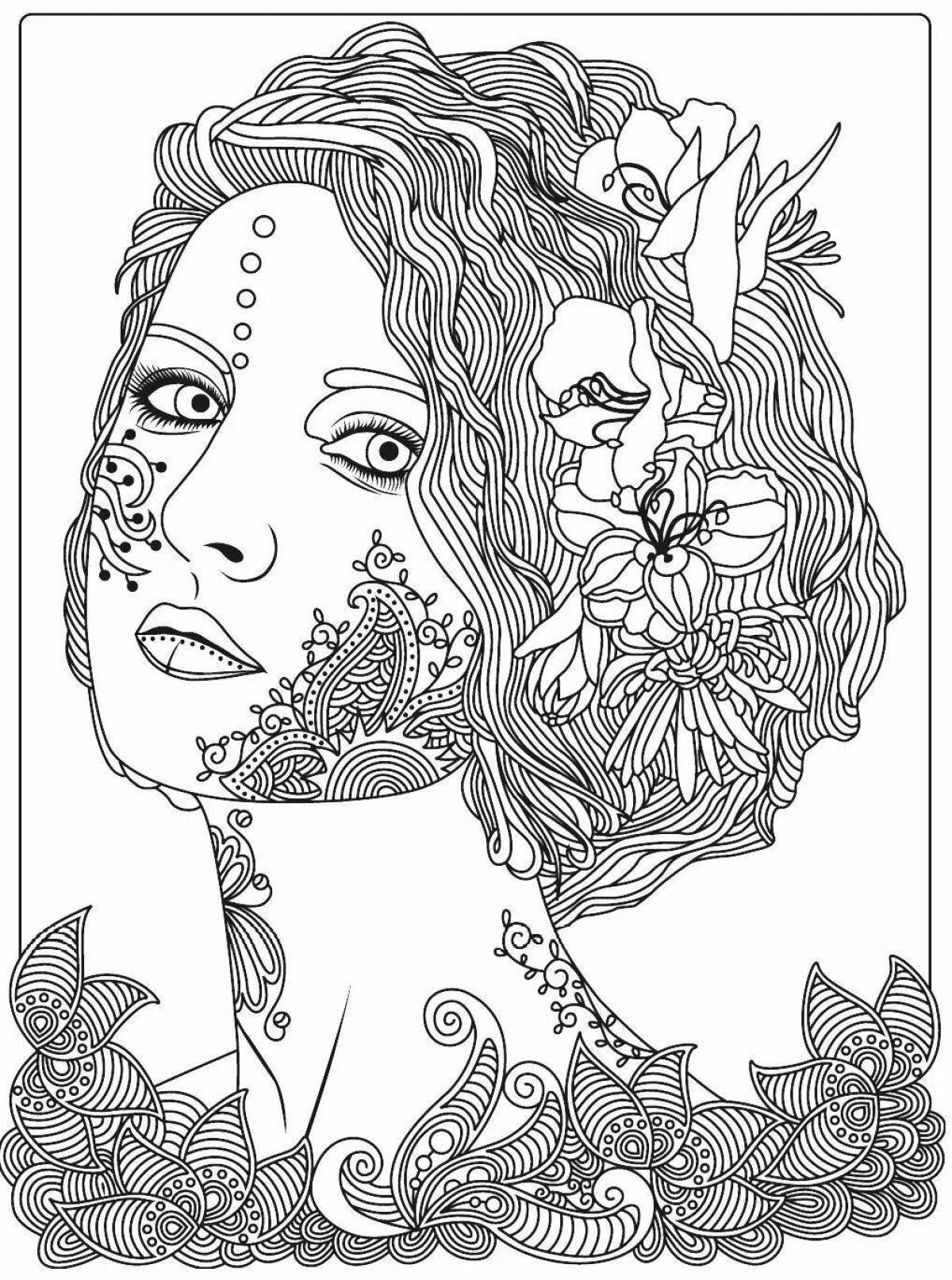 Exquisite anti-stress coloring book for women