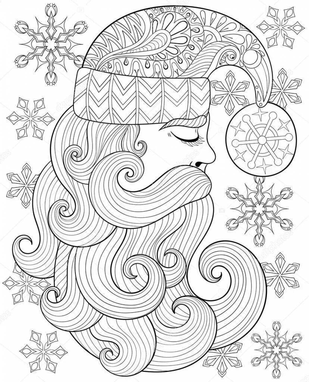 Santa claus relaxing coloring page