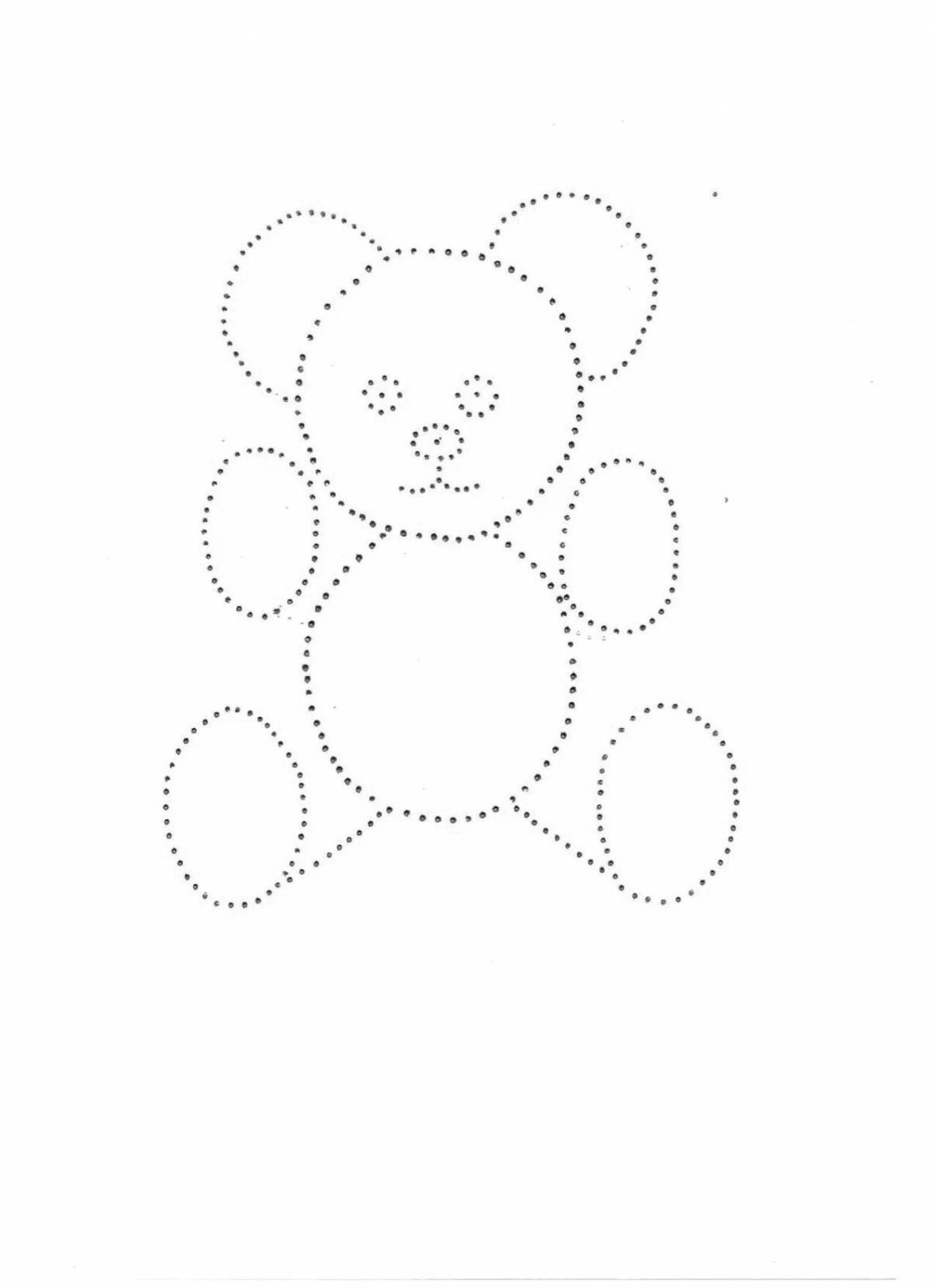 Coloring cute dotted bear