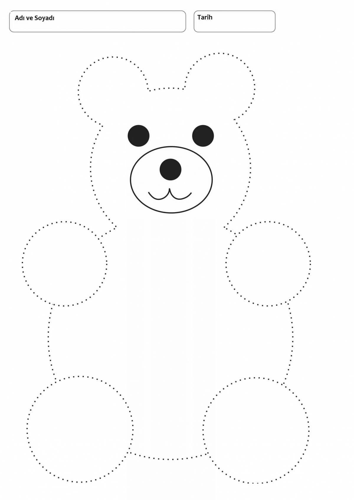 Adorable bear coloring with polka dots