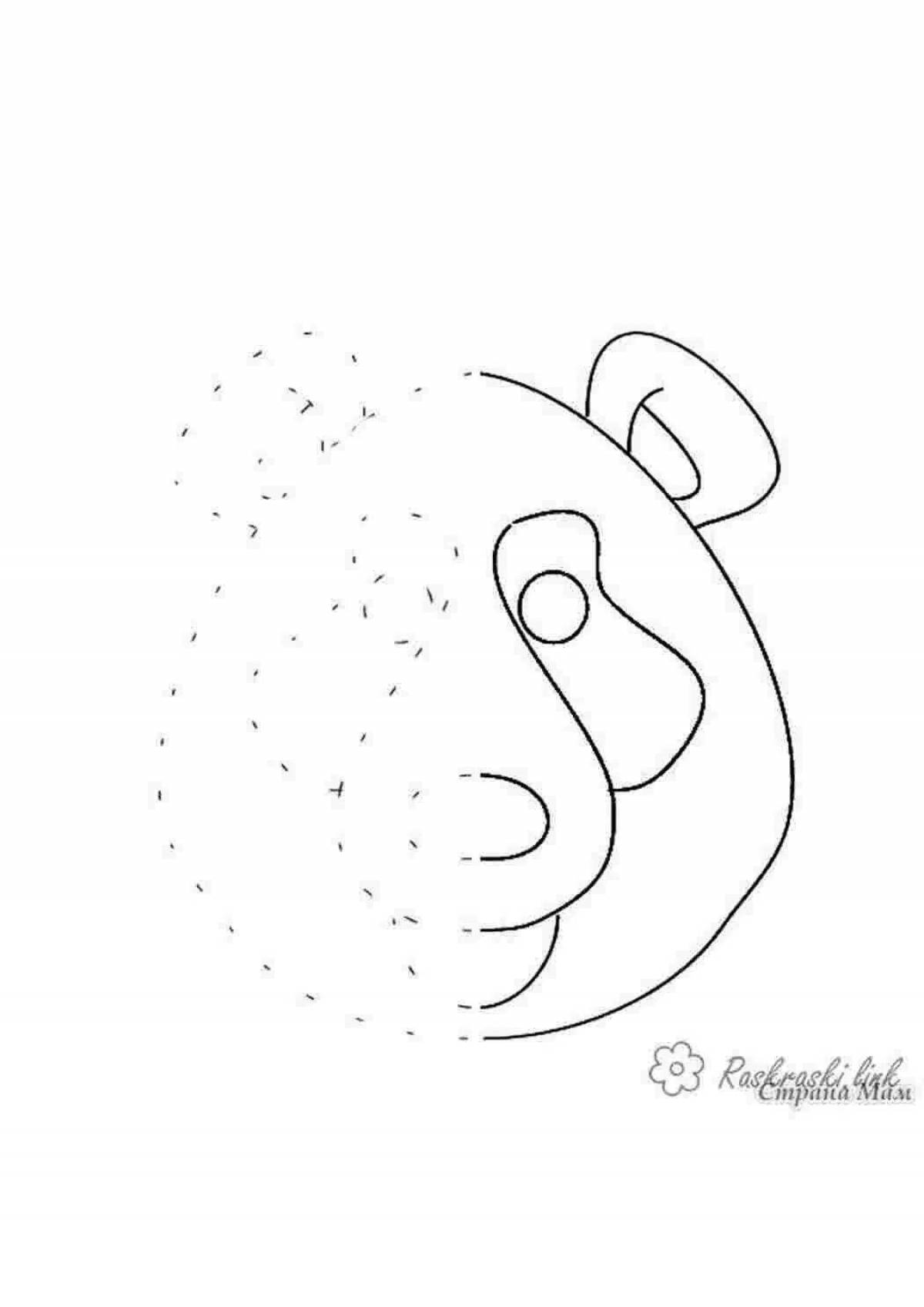 Coloring page shining bear with polka dots