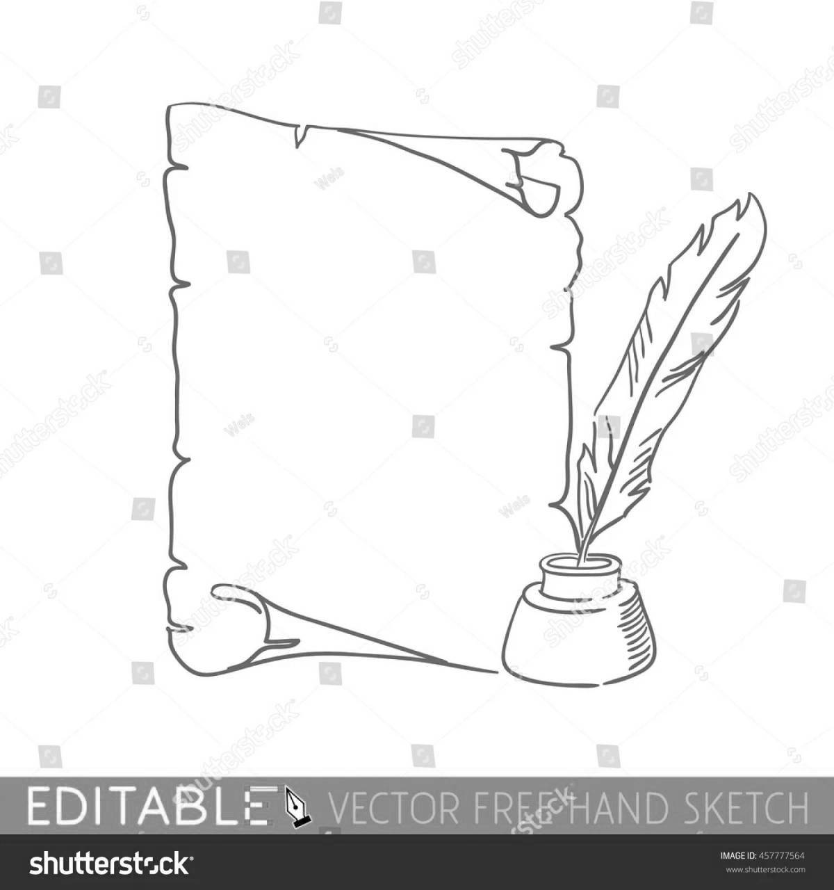 Delicate ink bottle and coloring pen