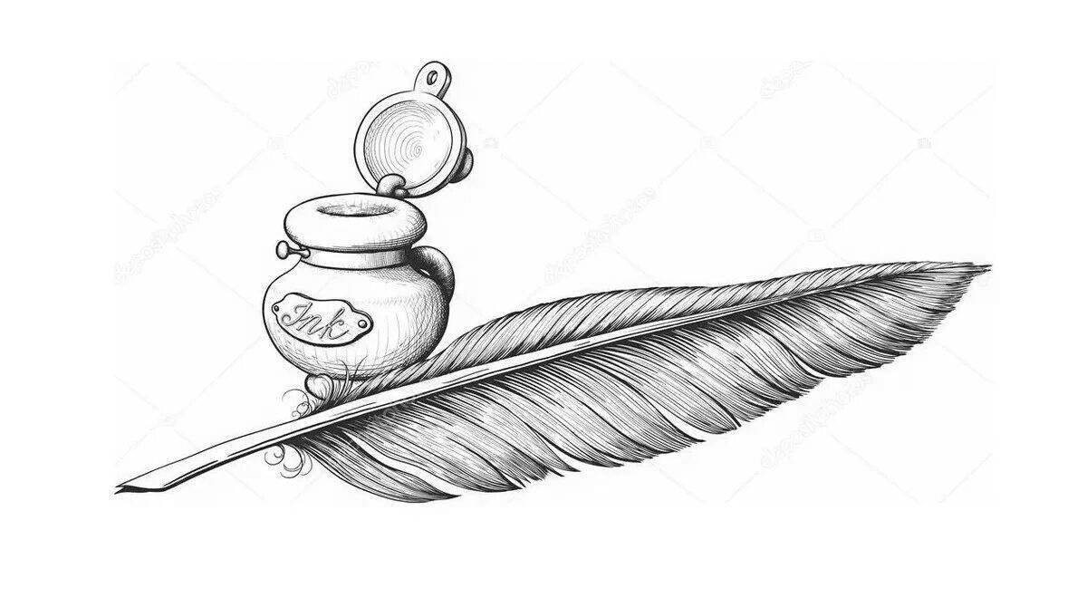 Attractive ink bottle and coloring pen