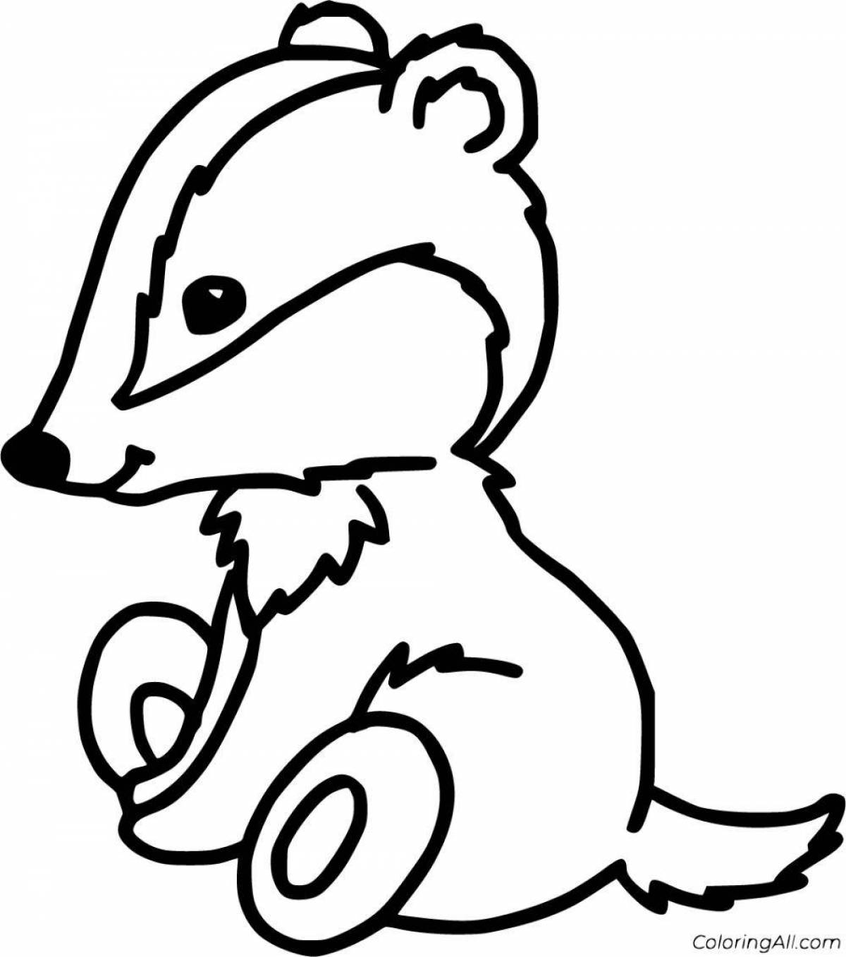 Cute badger coloring pages for kids