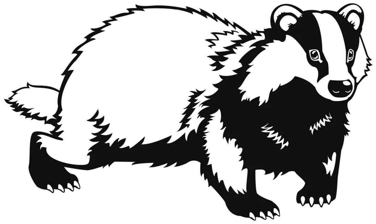 Playful badger coloring page for kids